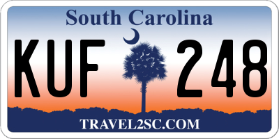 SC license plate KUF248