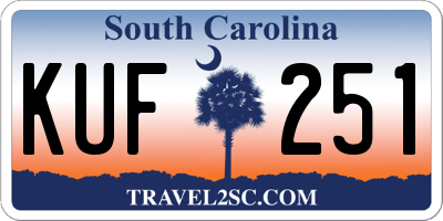 SC license plate KUF251