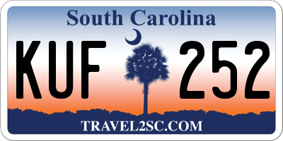 SC license plate KUF252