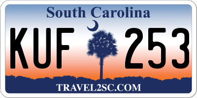 SC license plate KUF253