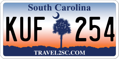 SC license plate KUF254