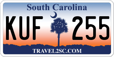 SC license plate KUF255