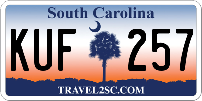 SC license plate KUF257