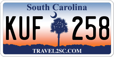 SC license plate KUF258