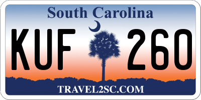 SC license plate KUF260