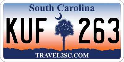 SC license plate KUF263