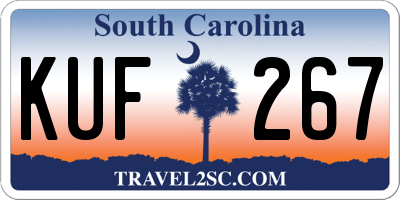 SC license plate KUF267
