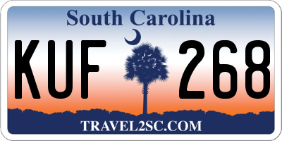 SC license plate KUF268