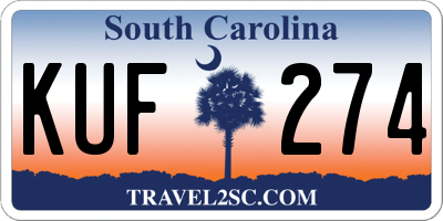 SC license plate KUF274