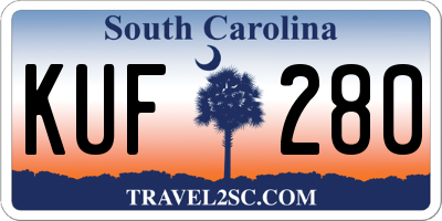 SC license plate KUF280
