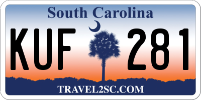 SC license plate KUF281