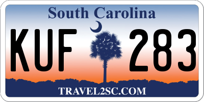 SC license plate KUF283