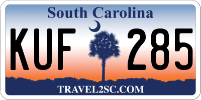 SC license plate KUF285