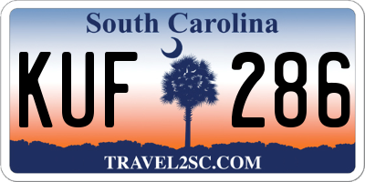 SC license plate KUF286