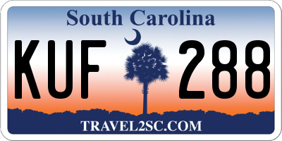 SC license plate KUF288