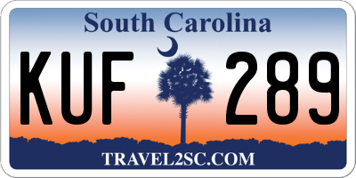 SC license plate KUF289
