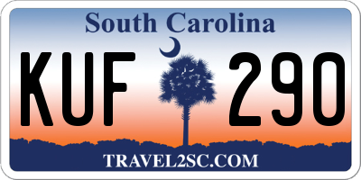 SC license plate KUF290