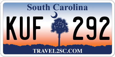 SC license plate KUF292