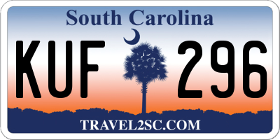 SC license plate KUF296