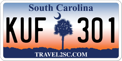 SC license plate KUF301