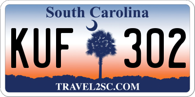 SC license plate KUF302