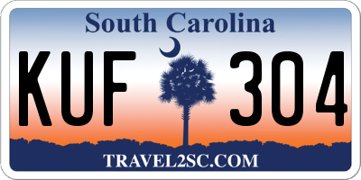 SC license plate KUF304