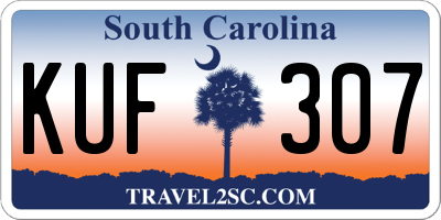SC license plate KUF307