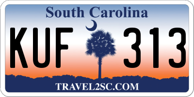 SC license plate KUF313