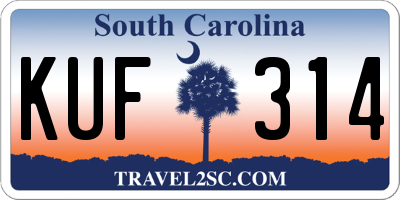 SC license plate KUF314