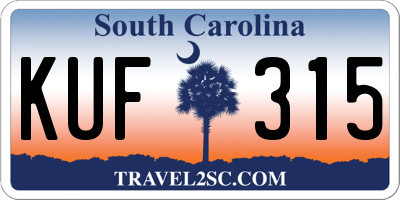 SC license plate KUF315
