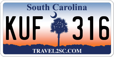 SC license plate KUF316
