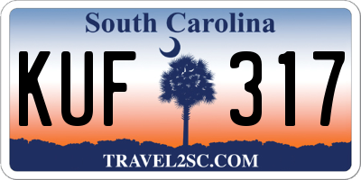 SC license plate KUF317