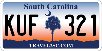 SC license plate KUF321