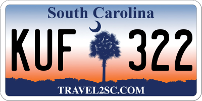 SC license plate KUF322