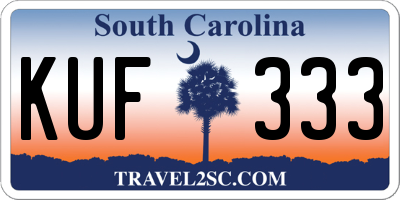 SC license plate KUF333