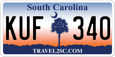SC license plate KUF340