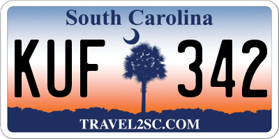 SC license plate KUF342