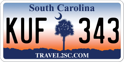 SC license plate KUF343