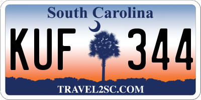 SC license plate KUF344