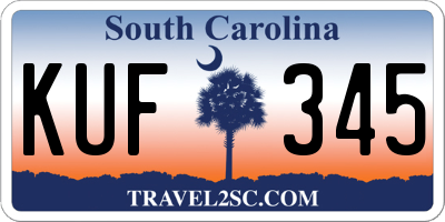 SC license plate KUF345