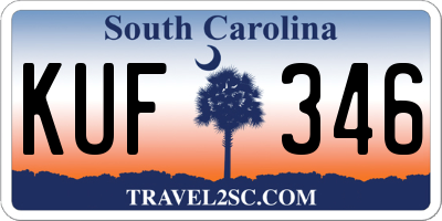 SC license plate KUF346