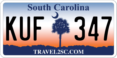 SC license plate KUF347