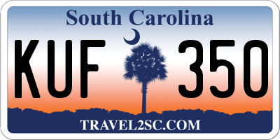 SC license plate KUF350