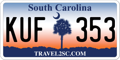 SC license plate KUF353