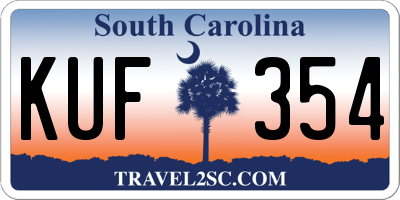 SC license plate KUF354