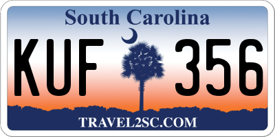 SC license plate KUF356