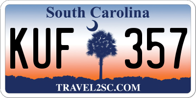 SC license plate KUF357