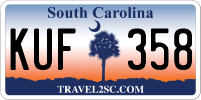 SC license plate KUF358