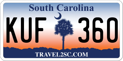 SC license plate KUF360