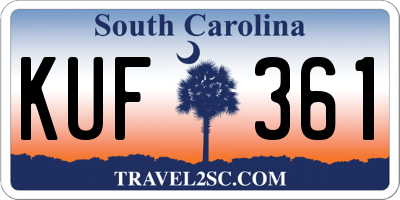 SC license plate KUF361